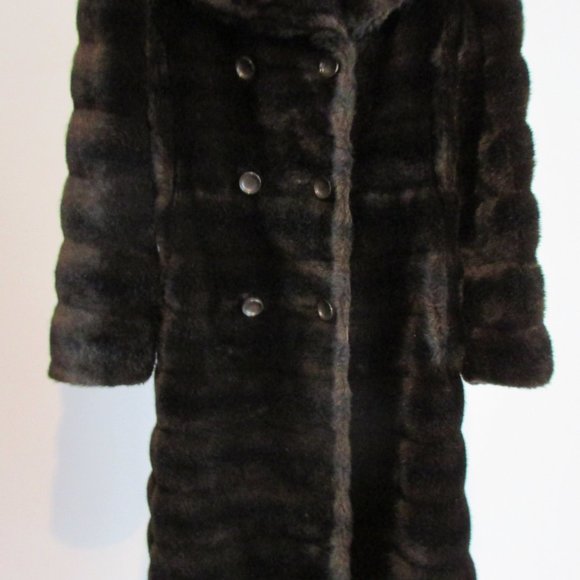 VINTAGE Faux Fur Long Winter Coat - Picture 3 of 16